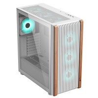 PC POWER WOOD MESH WH Casing With 4 FANS and 550W  PSU  